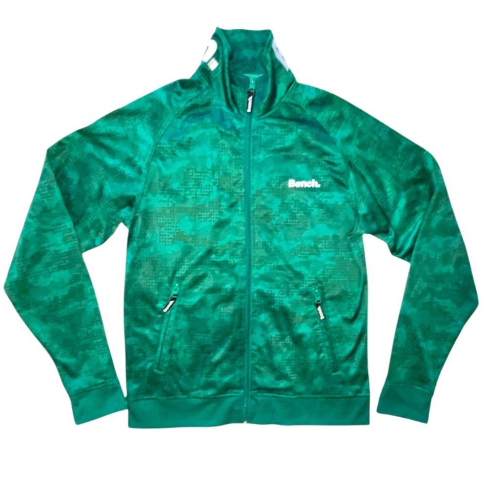 Bench Zip Up Mock Neck Fleece Lined Jacket Green With Bench In White Size Large